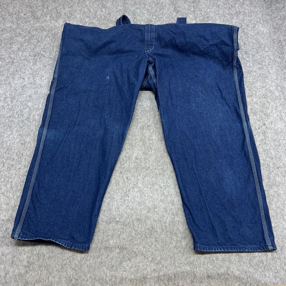 Key Imperial Bib Overalls Mens 52x30 Blue Denim Relaxed Fit Big Tall Workwear - Picture 2 of 16